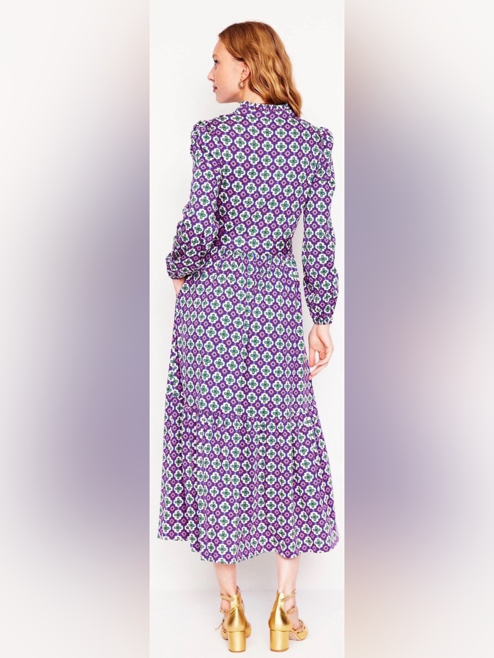 BODEN BLUE WILLOW TIERED JERSEY DRESS! - Picture 7 of 13